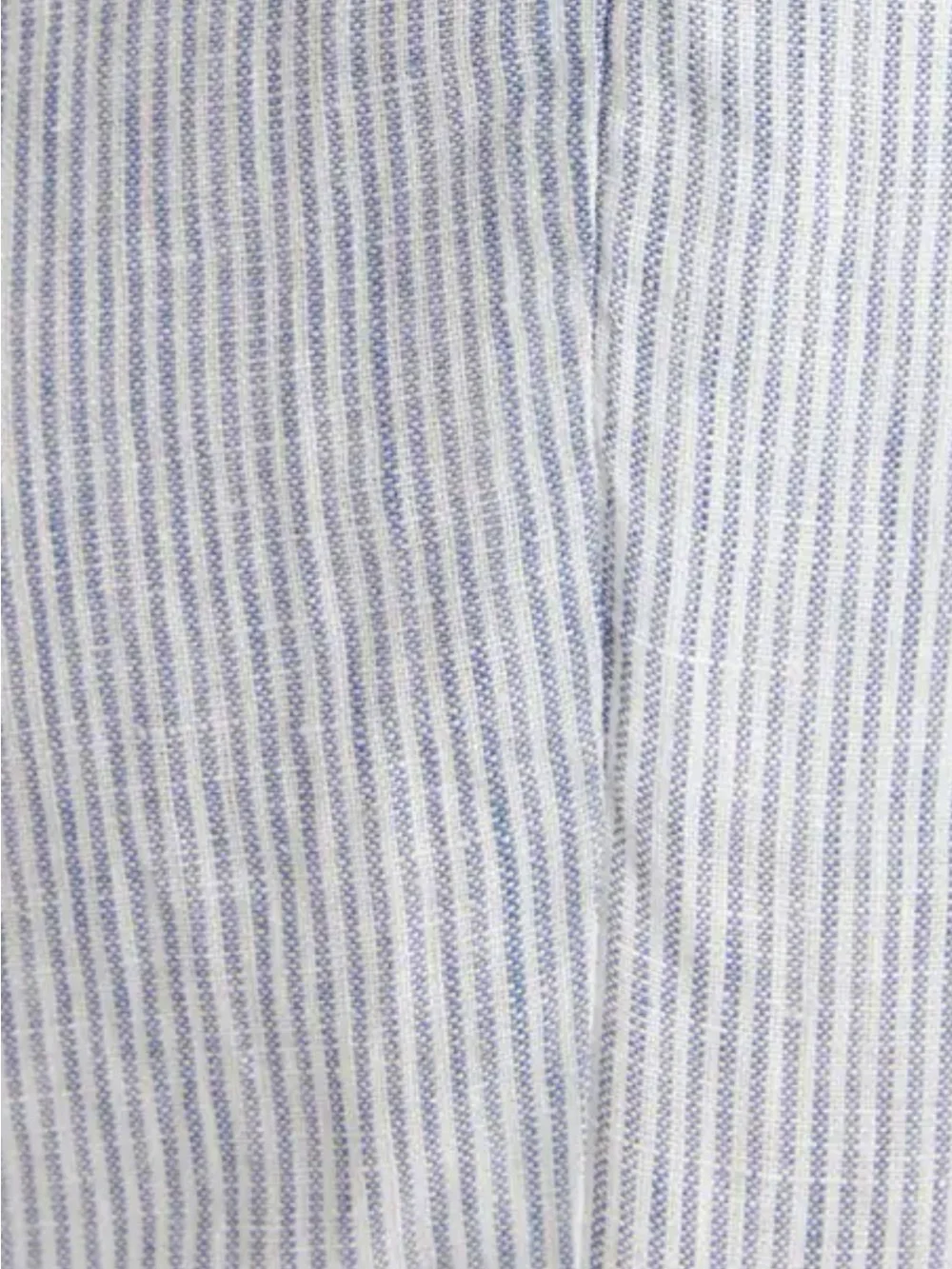 Quince 100% European Linen Pull On Blue White Pinstripe Print Crop Pants Small